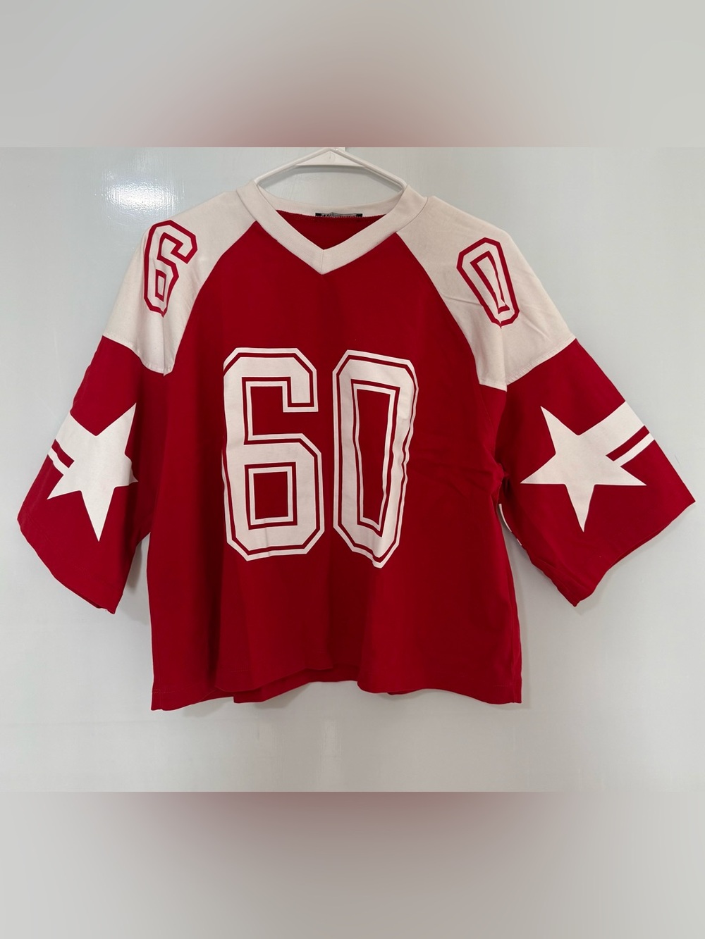 Zara Las Vegas 1973 Football Jersey T shirt Red White Oversized Size- Medium